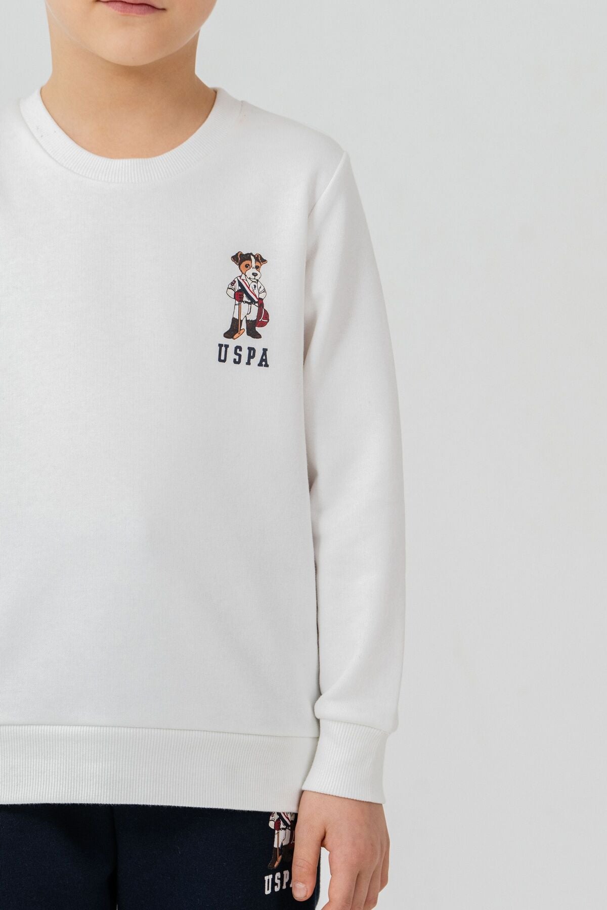 U.S. Polo Assn. Erkek Çocuk Baskılı Beyaz Uzun Kol Eşofman Takımı US2633-C-V2