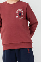 U.S. Polo Assn. Erkek Çocuk Baskılı Bordo Uzun Kol Eşofman Takımı US2624-C-V1