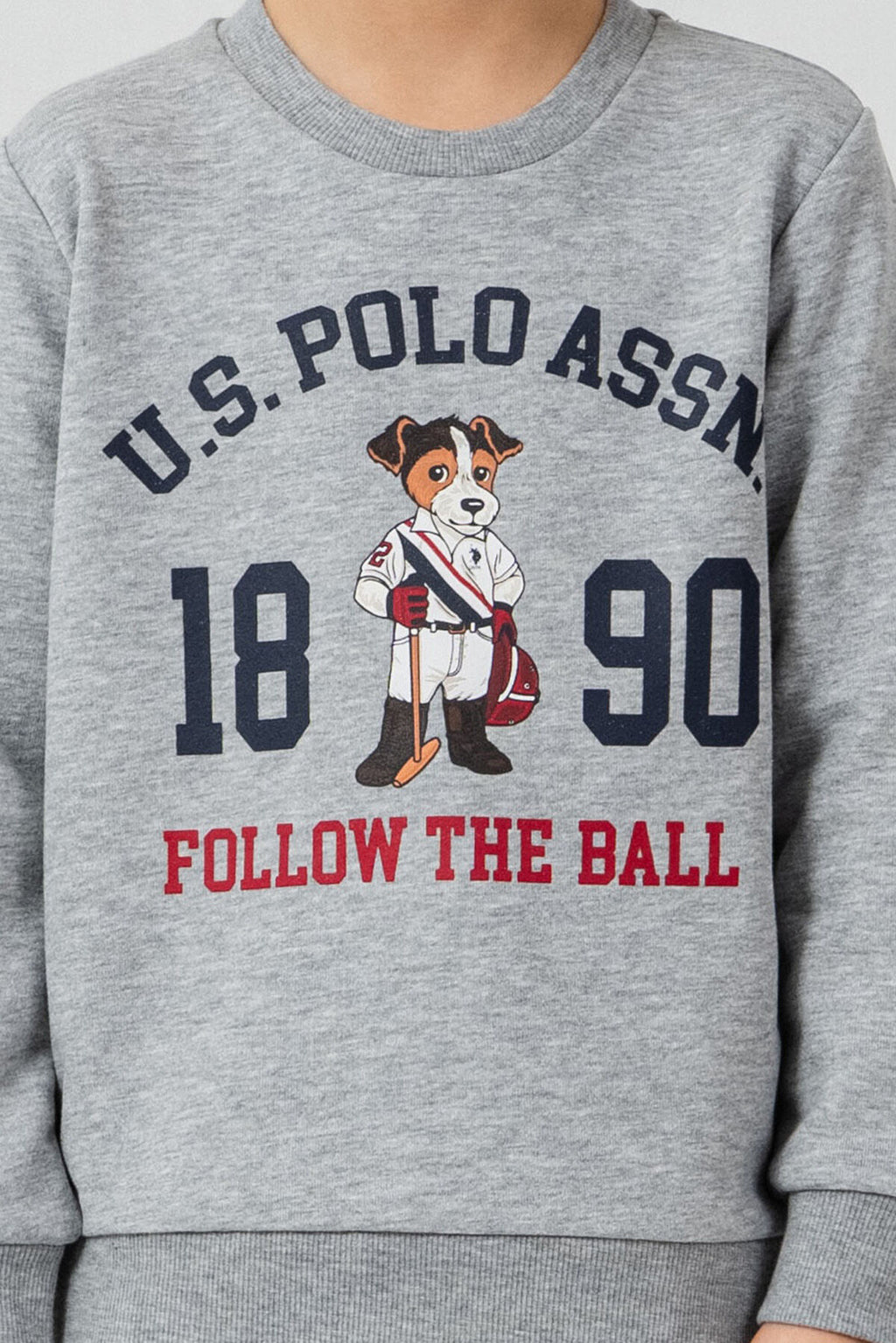 U.S. Polo Assn. Erkek Çocuk Baskılı Gri Uzun Kol Eşofman Takımı US2632-C-V1