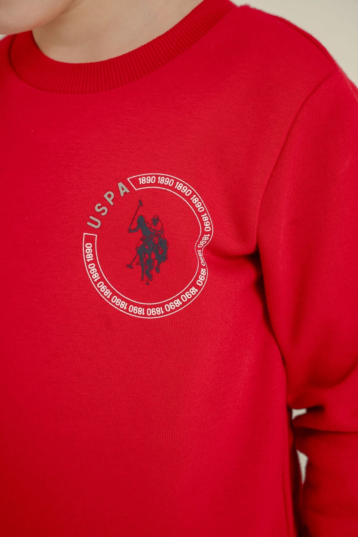 U.S. Polo Assn. Erkek Çocuk Baskılı Kırmızı Uzun Kol Eşofman Takımı US2614-C-V2 Ürün ikincil görseli