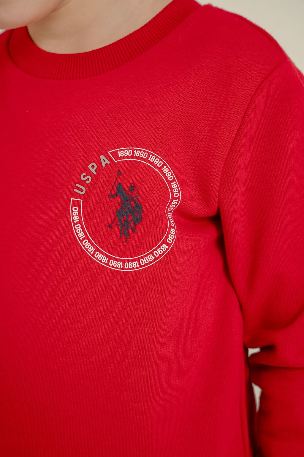 U.S. Polo Assn. Erkek Çocuk Baskılı Kırmızı Uzun Kol Eşofman Takımı US2614-C-V2