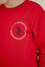 U.S. Polo Assn. Erkek Çocuk Baskılı Kırmızı Uzun Kol Eşofman Takımı US2614-C-V2