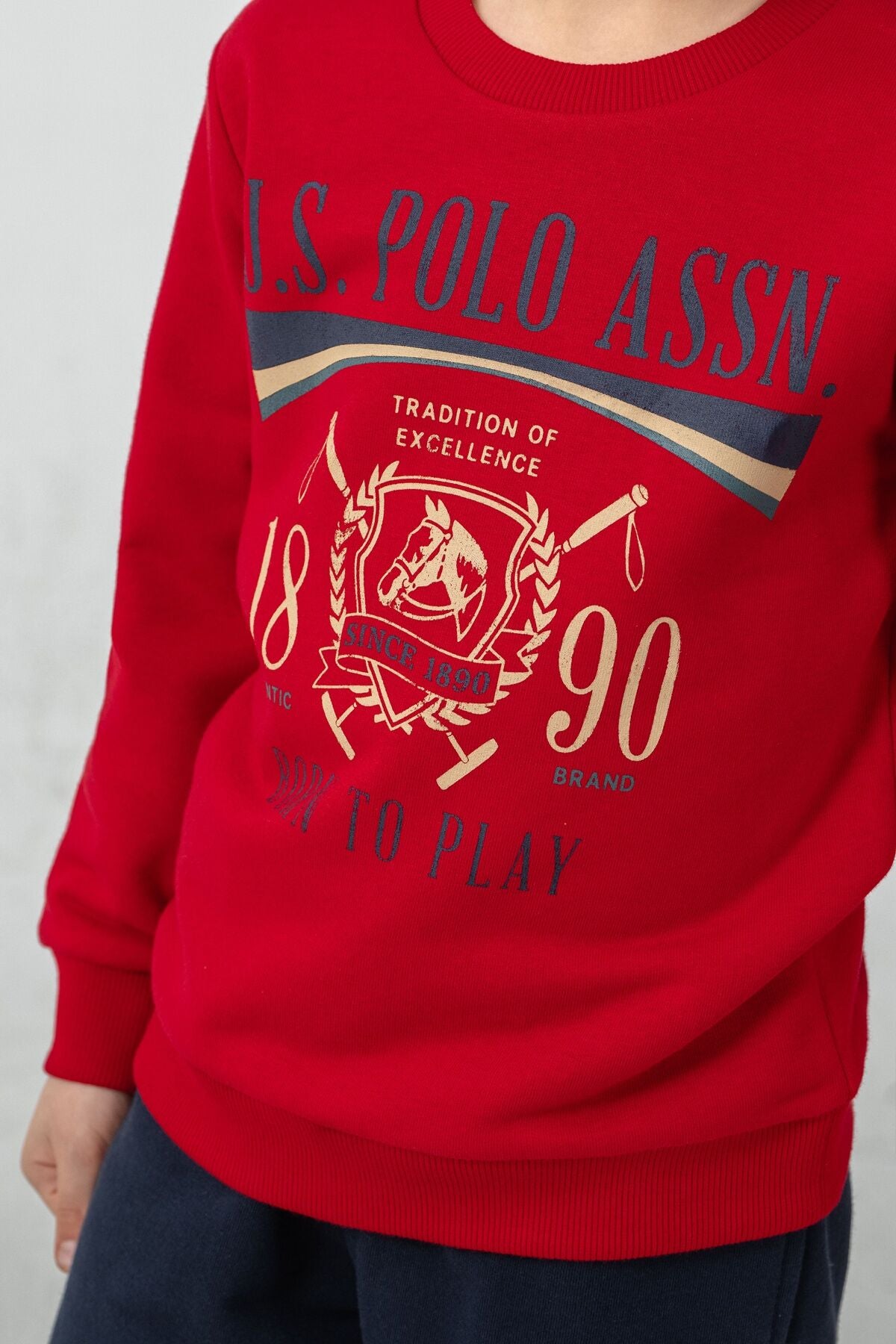 U.S. Polo Assn. Erkek Çocuk Baskılı Kırmızı Uzun Kol Eşofman Takımı US2615-C-V2 Ürün ikincil görseli