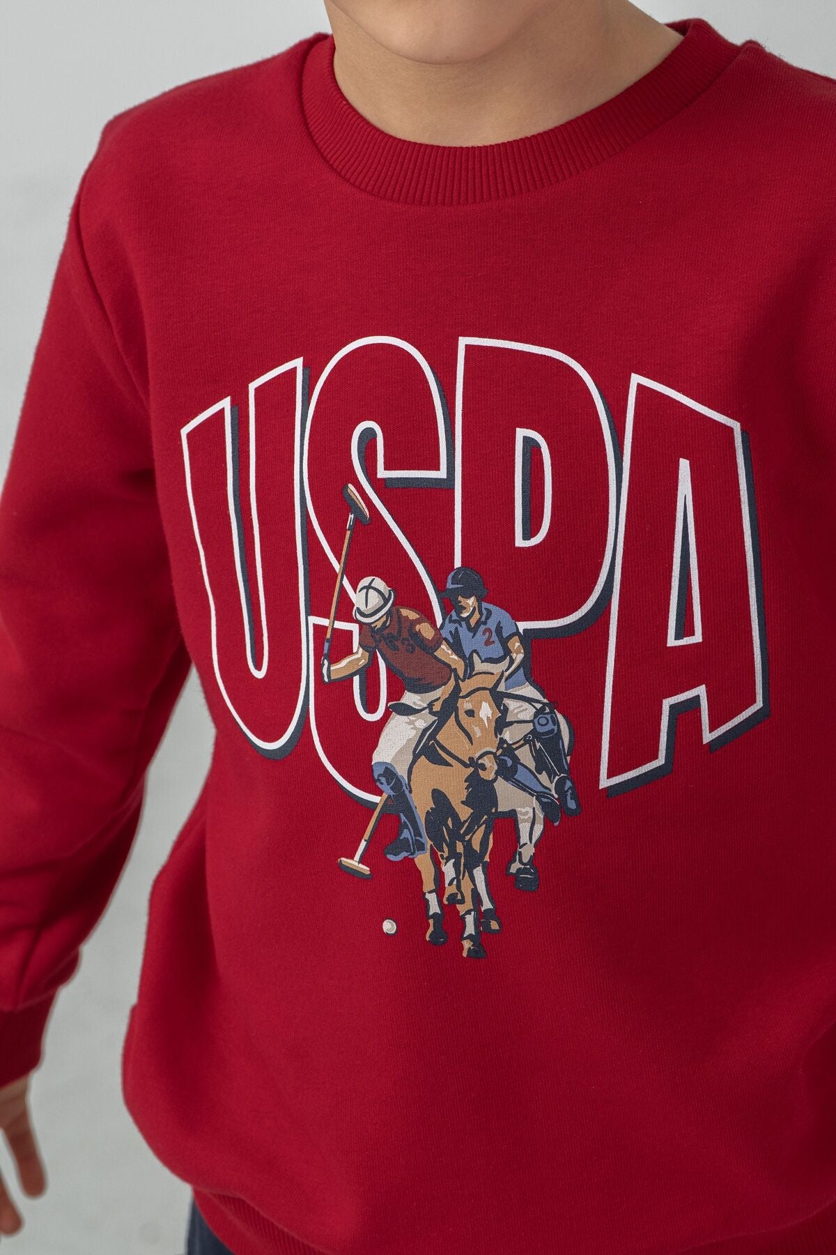 U.S. Polo Assn. Erkek Çocuk Baskılı Kırmızı Uzun Kol Eşofman Takımı US2617-C-V1