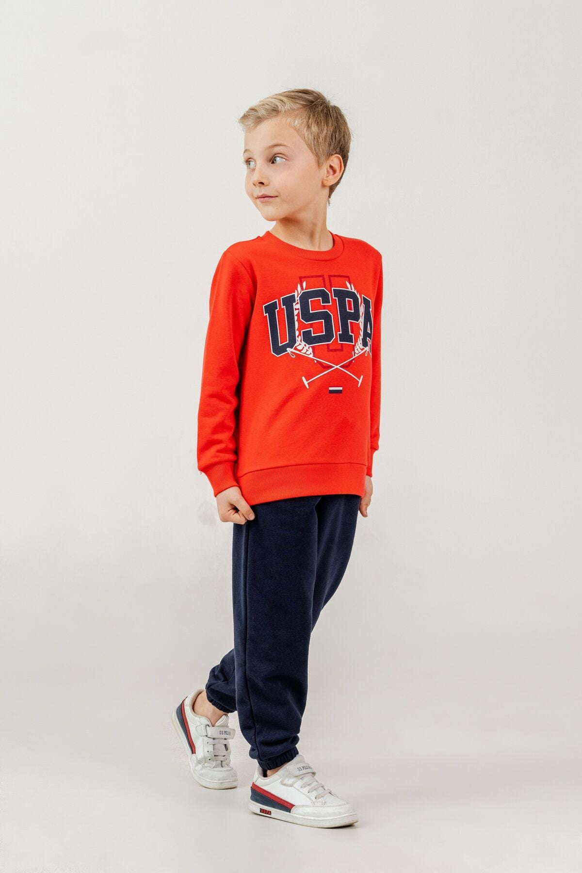 U.S. Polo Assn. Erkek Çocuk Baskılı Kırmızı Uzun Kol Eşofman Takımı US2618-C-V2