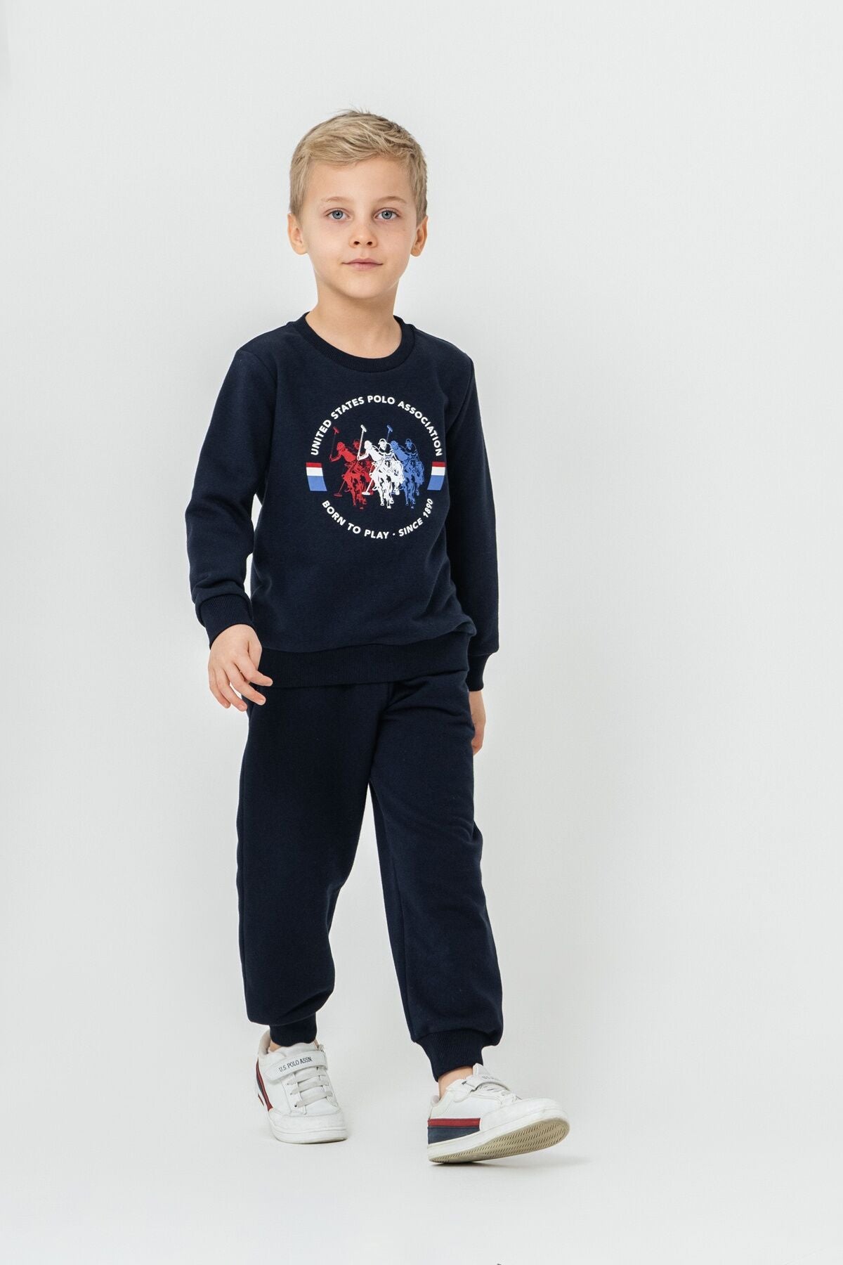 U.S. Polo Assn. Erkek Çocuk Baskılı Lacivert Uzun Kol Eşofman Takımı US2607-C-V1
