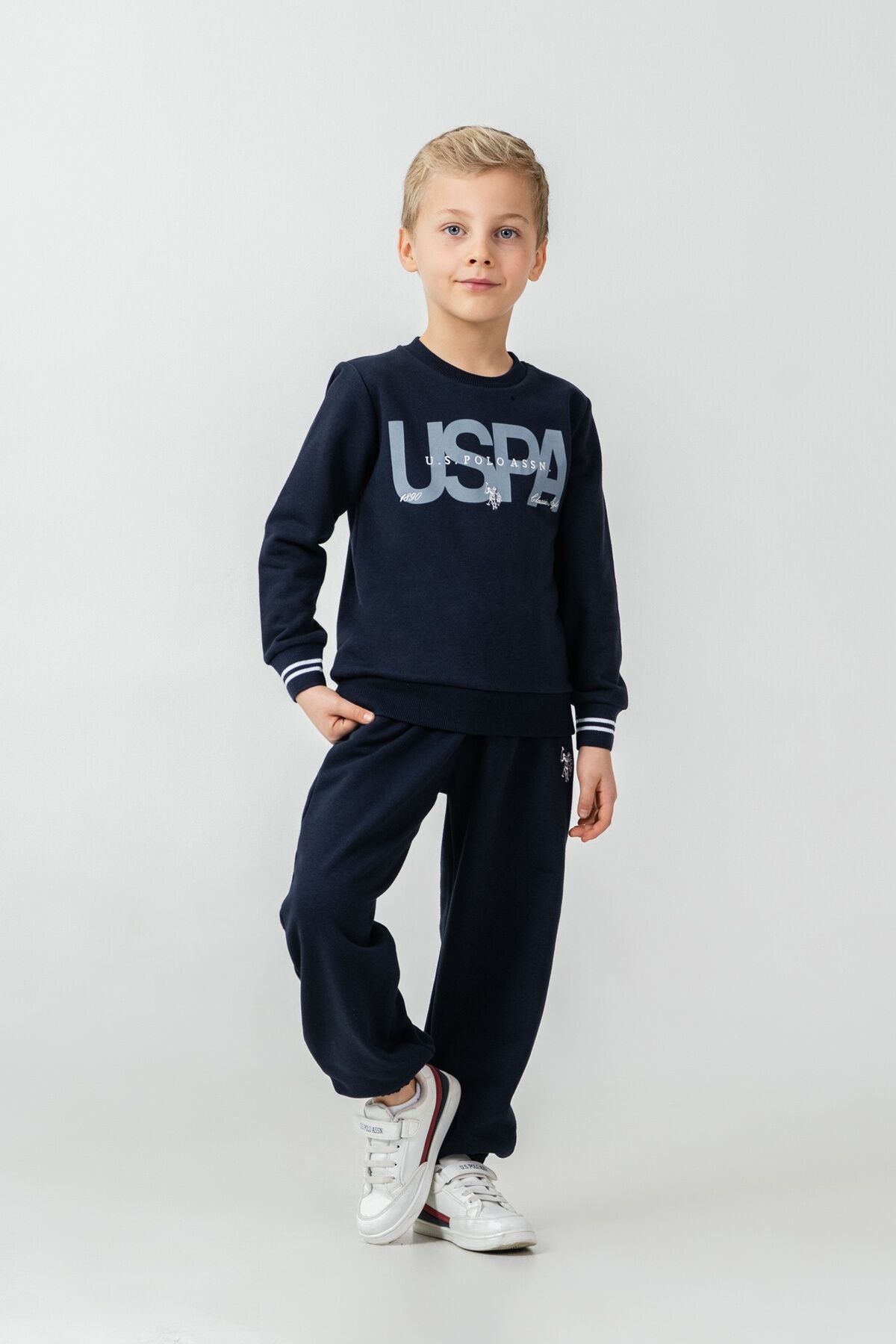 U.S. Polo Assn. Erkek Çocuk Baskılı Lacivert Uzun Kol Eşofman Takımı US2608-C-V1 Ürün ana görseli