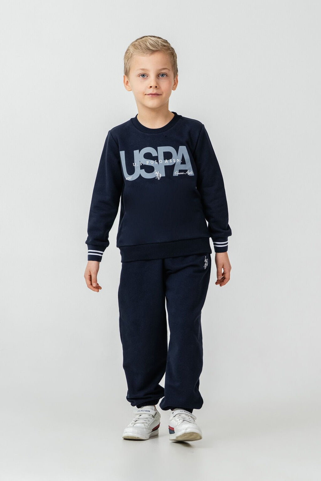 U.S. Polo Assn. Erkek Çocuk Baskılı Lacivert Uzun Kol Eşofman Takımı US2608-C-V1