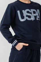 U.S. Polo Assn. Erkek Çocuk Baskılı Lacivert Uzun Kol Eşofman Takımı US2608-C-V1