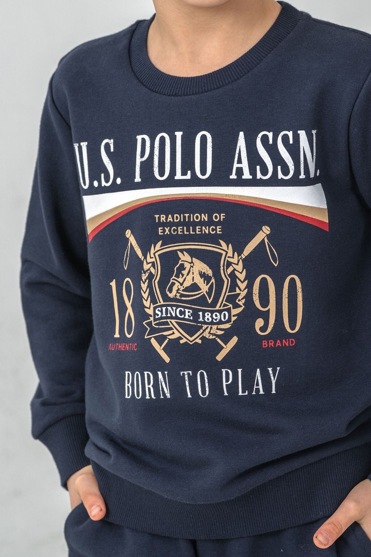 U.S. Polo Assn. Erkek Çocuk Baskılı Lacivert Uzun Kol Eşofman Takımı US2615-C-V1