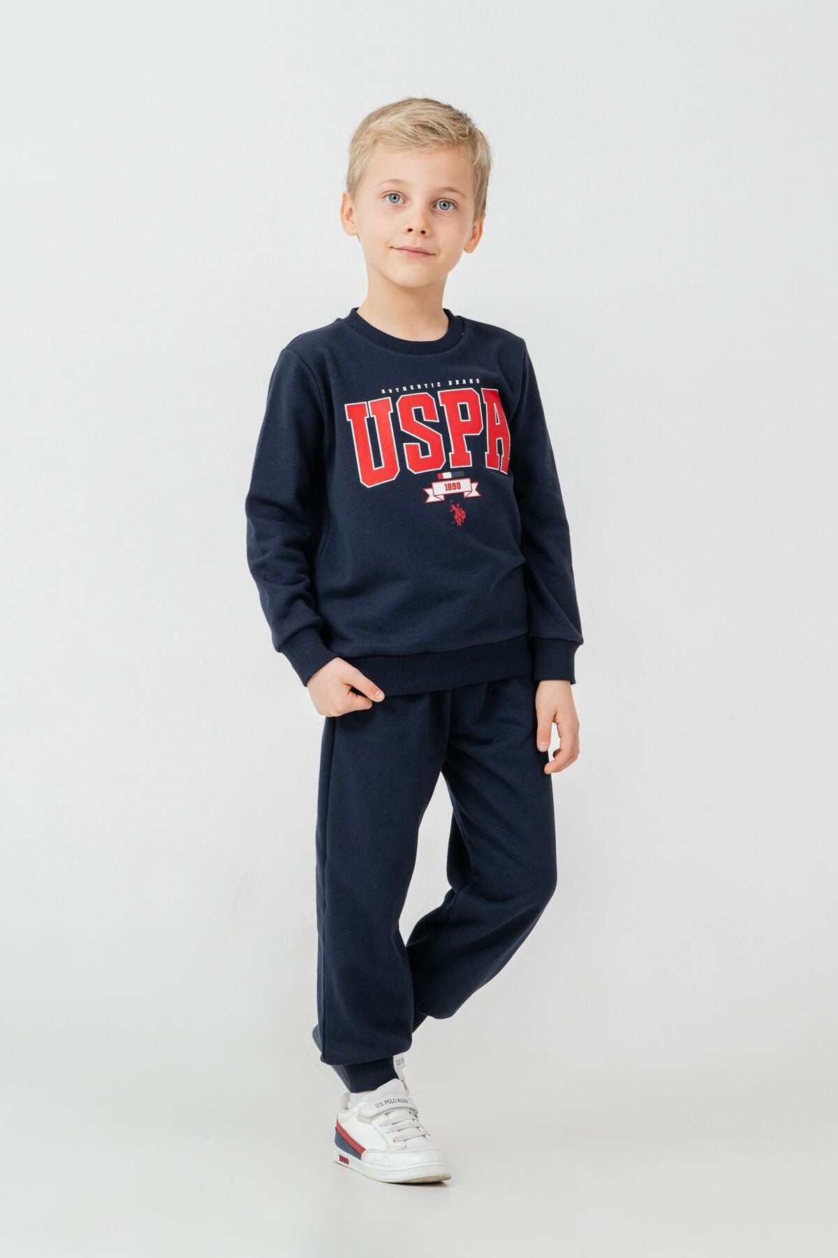 U.S. Polo Assn. Erkek Çocuk Baskılı Lacivert Uzun Kol Eşofman Takımı US2628-C-V1