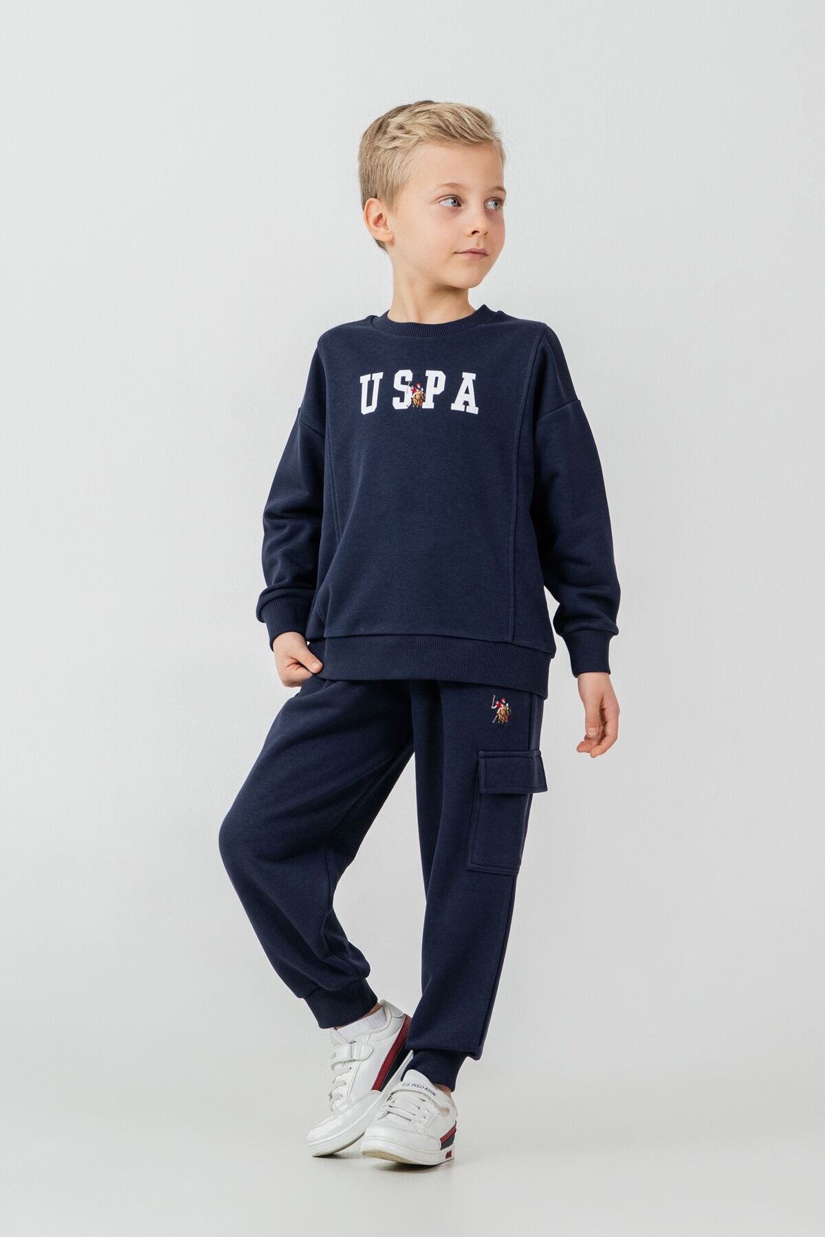 U.S. Polo Assn. Erkek Çocuk Baskılı Lacivert Uzun Kol Eşofman Takımı US2642-C-V1 Ürün ana görseli