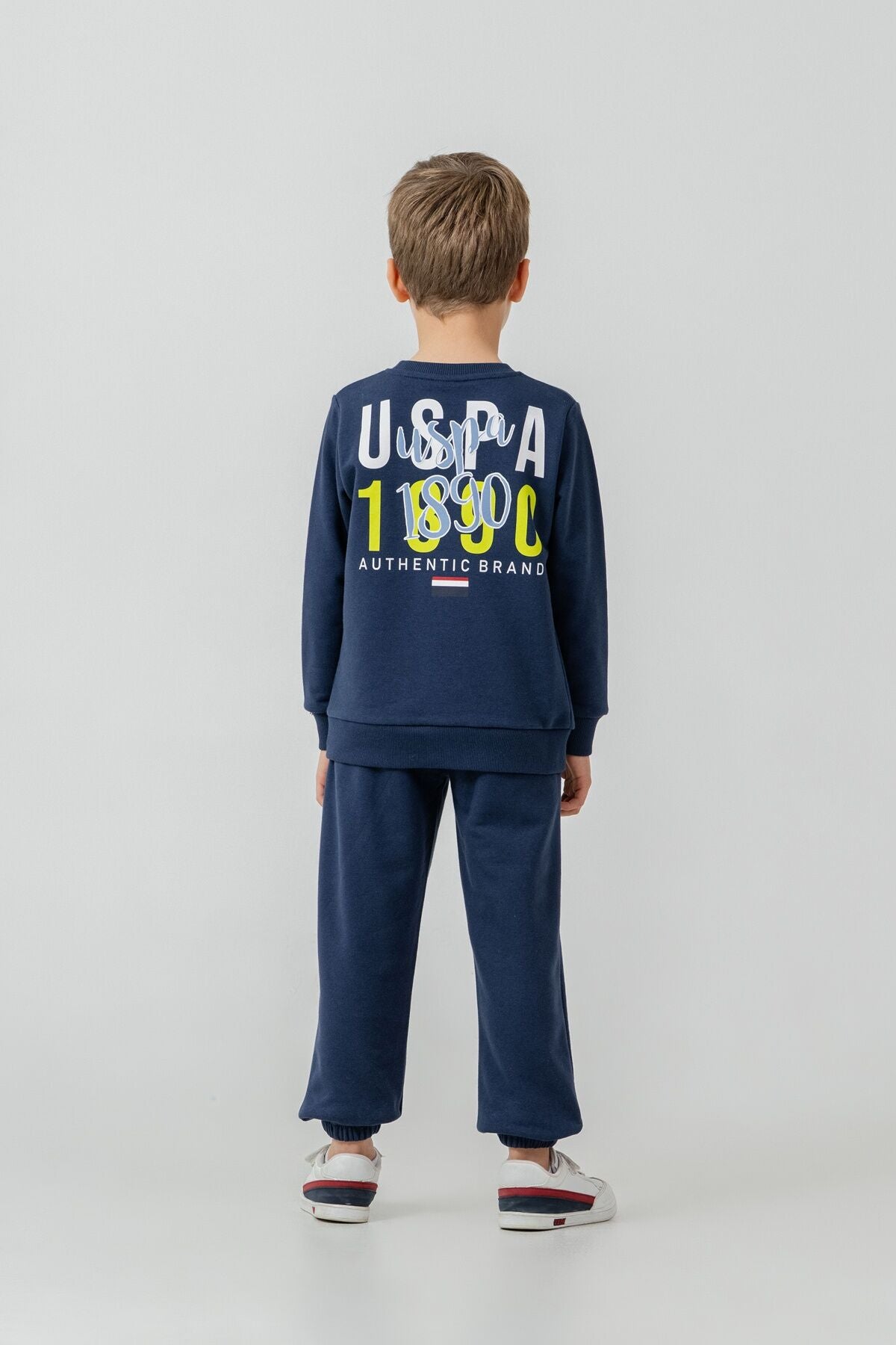 U.S. Polo Assn. Erkek Çocuk Baskılı Mavi Uzun Kol Eşofman Takımı US2619-C-V1