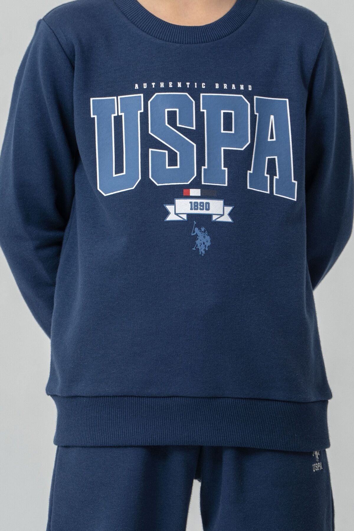 U.S. Polo Assn. Erkek Çocuk Baskılı Mavi Uzun Kol Eşofman Takımı US2628-C-V2 Ürün ikincil görseli