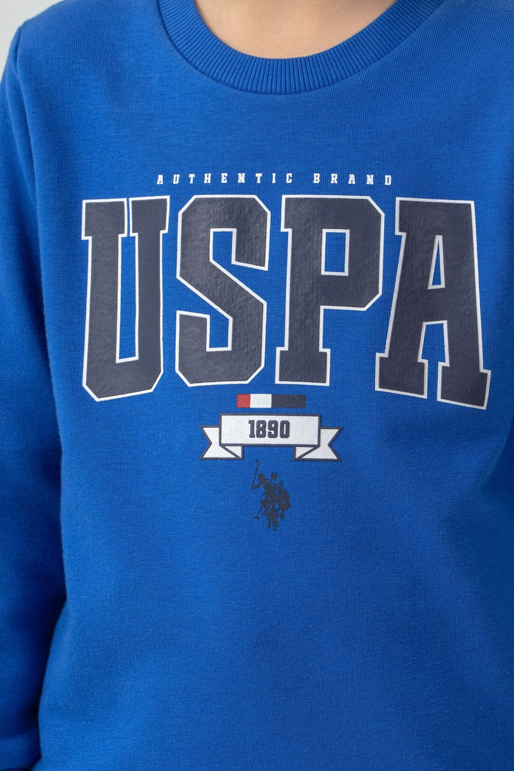 U.S. Polo Assn. Erkek Çocuk Baskılı Mavi Uzun Kol Eşofman Takımı US2628-C-V5