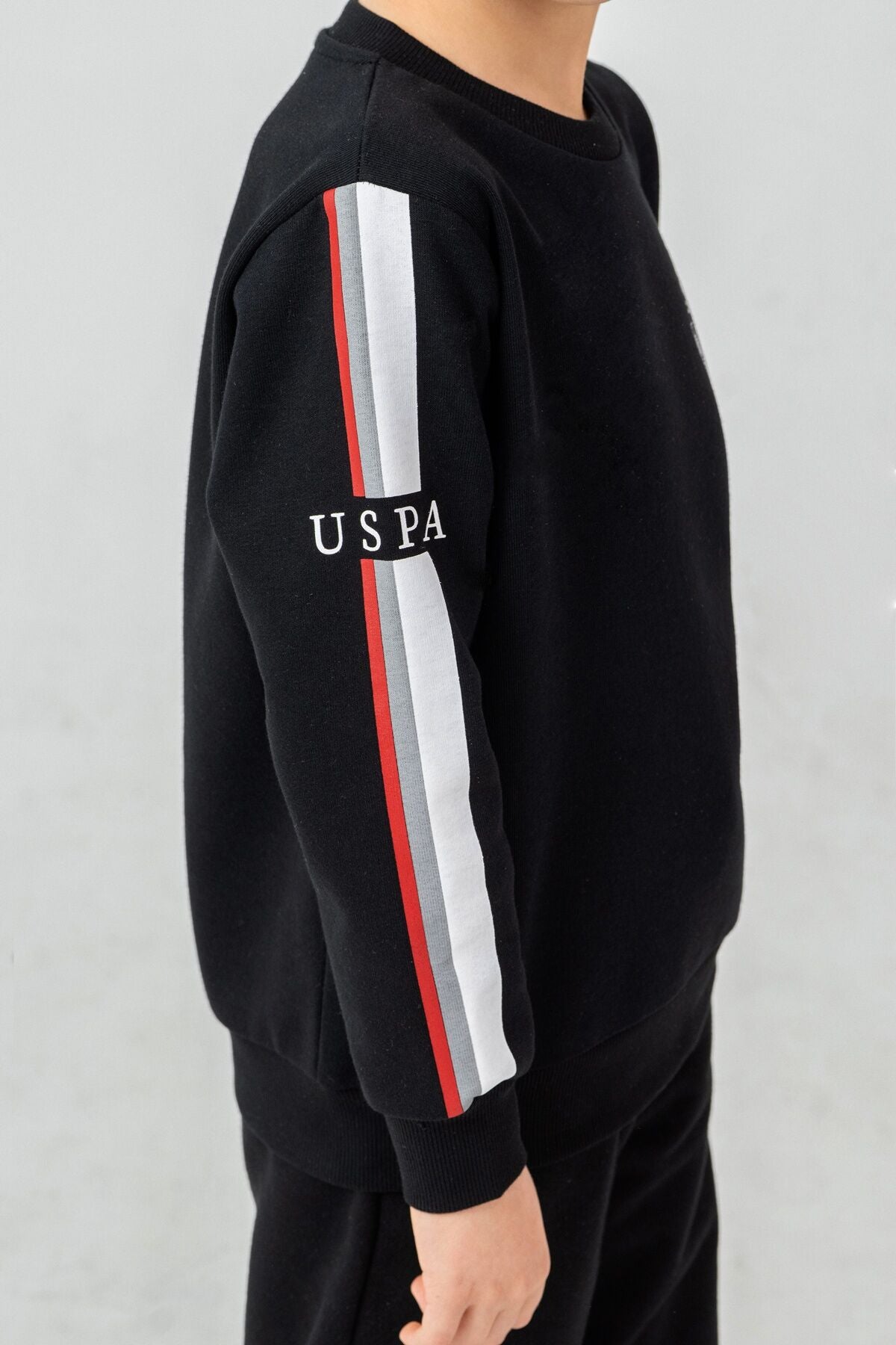 U.S. Polo Assn. Erkek Çocuk Baskılı Siyah Uzun Kol Eşofman Takımı US2614-C-V1