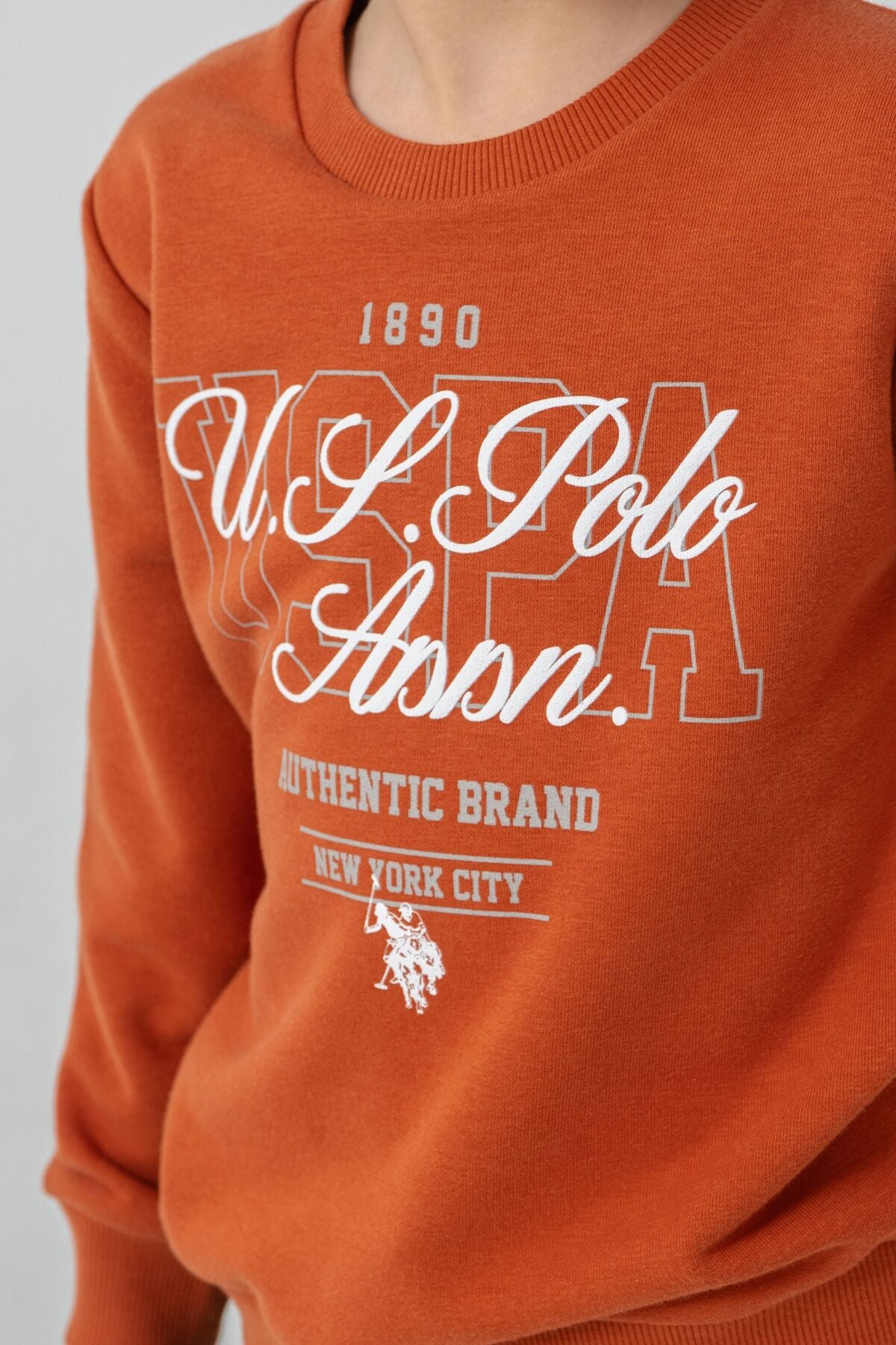 U.S. Polo Assn. Erkek Çocuk Baskılı Turuncu Uzun Kol Eşofman Takımı US2609-C-V2