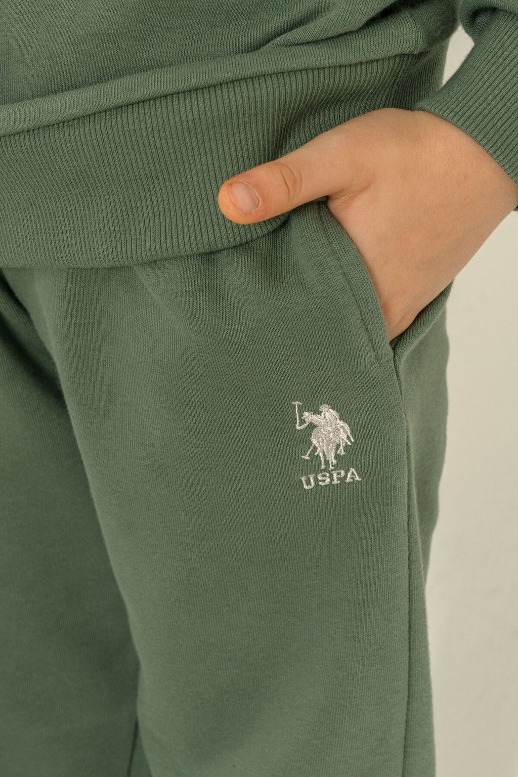U.S. Polo Assn. Erkek Çocuk Baskılı Yeşil Uzun Kol Eşofman Takımı US2621-C-V1
