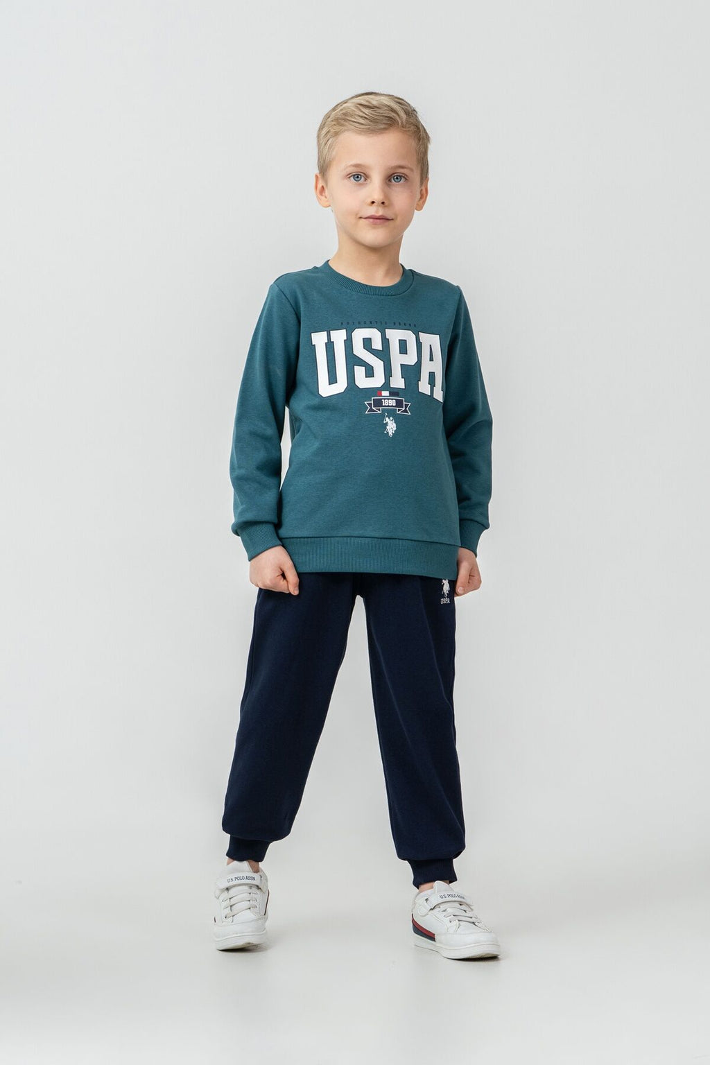 U.S. Polo Assn. Erkek Çocuk Baskılı Yeşil Uzun Kol Eşofman Takımı US2628-C-V3