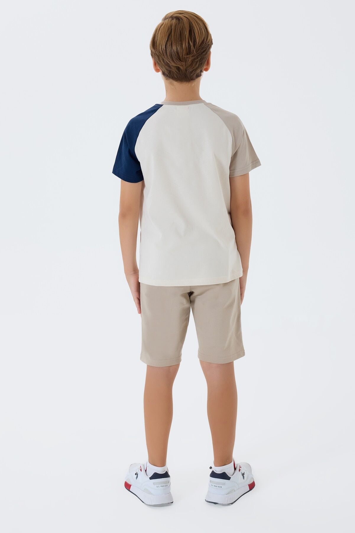 U.S. Polo Assn Erkek Çocuk Bej Bermuda Takım