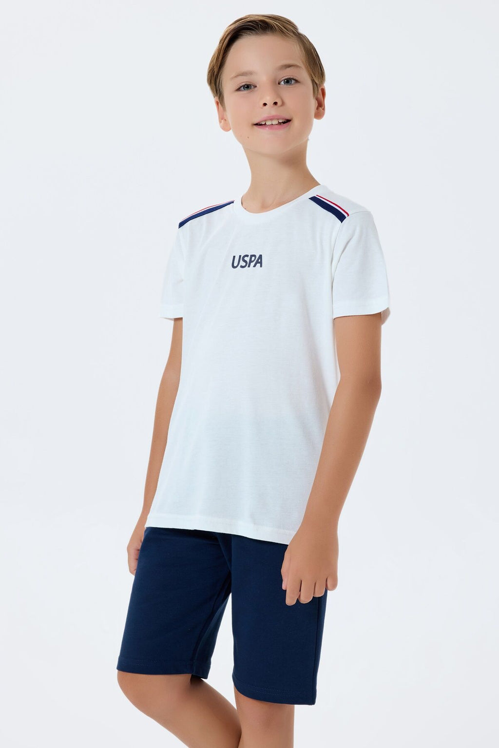 U.S. Polo Assn Erkek Çocuk Beyaz Bermuda Takım