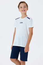 U.S. Polo Assn Erkek Çocuk Beyaz Bermuda Takım