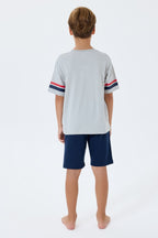 U.S. Polo Assn. Erkek Çocuk Bisiklet Yaka Nakışlı Yazlık Regular Fit Beyaz Bermuda Takım US2414-C-V1