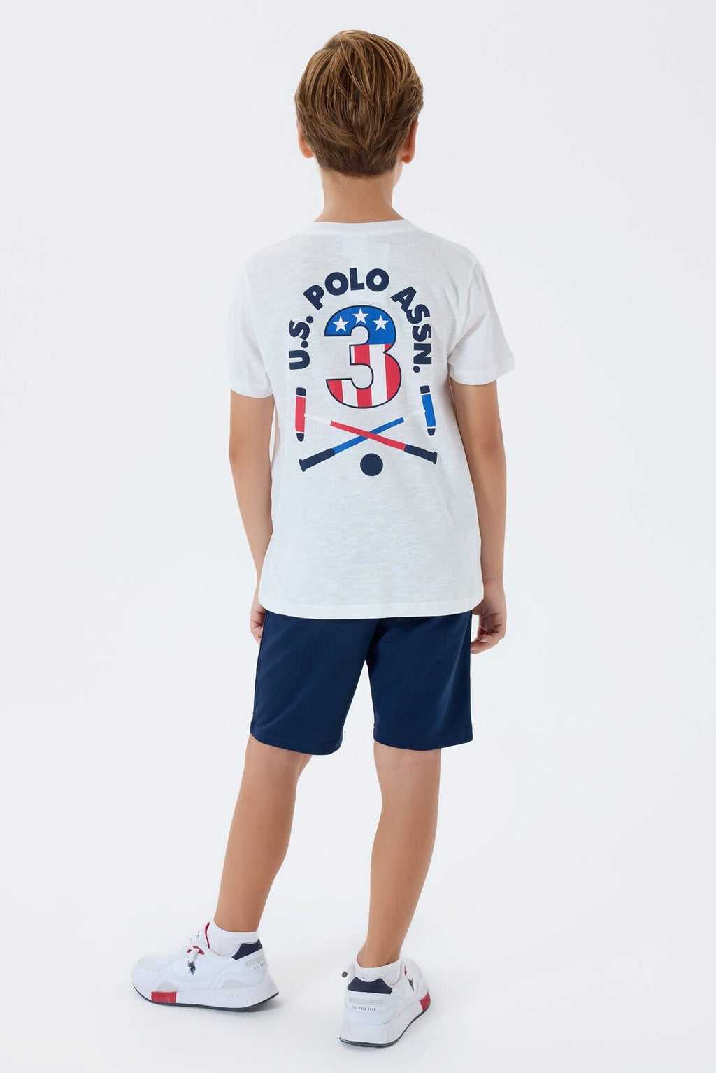 U.S. Polo Assn Erkek Çocuk Beyaz Bermuda Takım