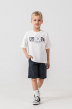 U.S Polo Assn. Erkek Çocuk Beyaz Bermuda Takım