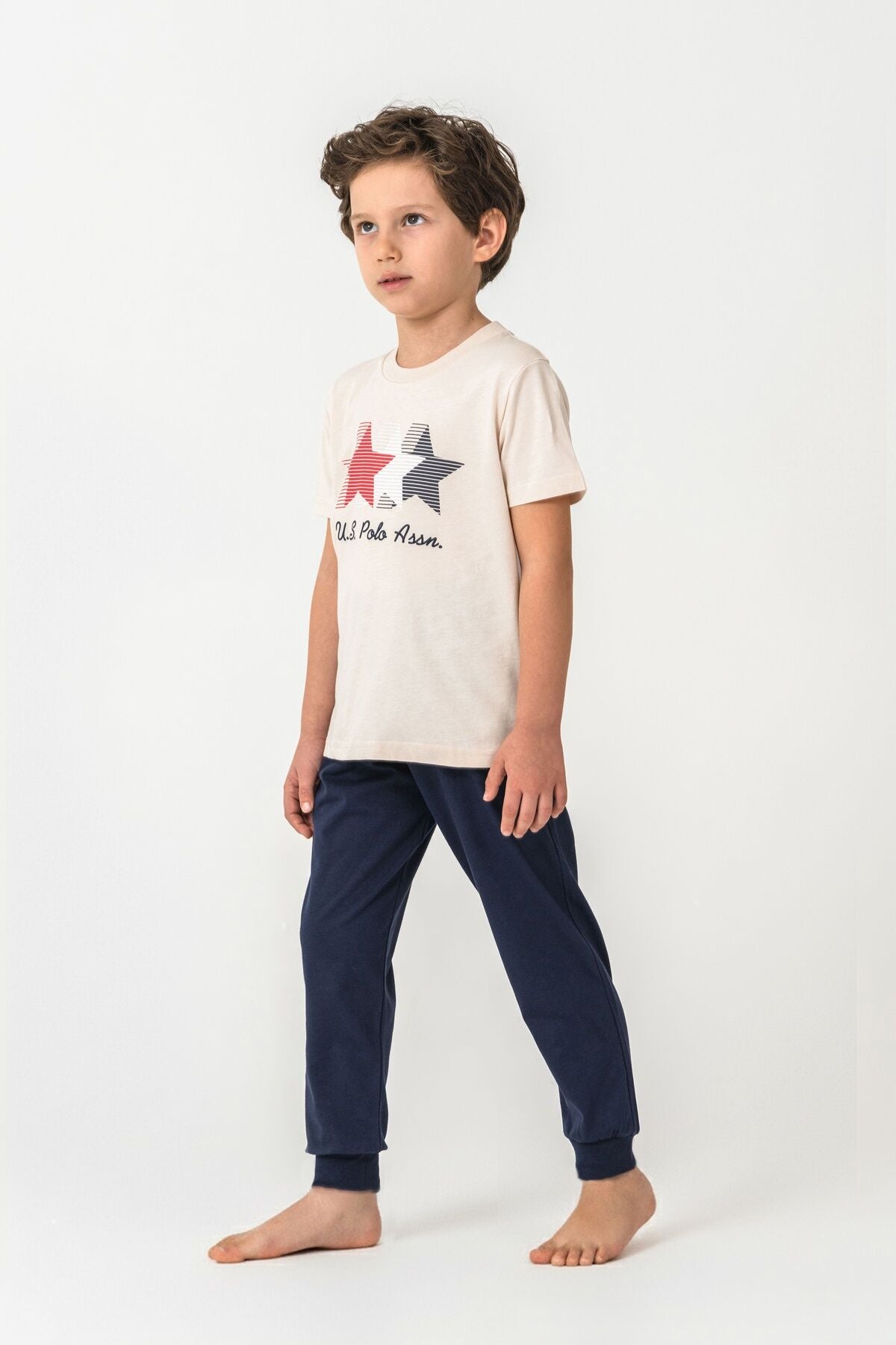 U.S. Polo Assn Erkek Çocuk Beyaz Pijama Takım Ürün ikincil görseli