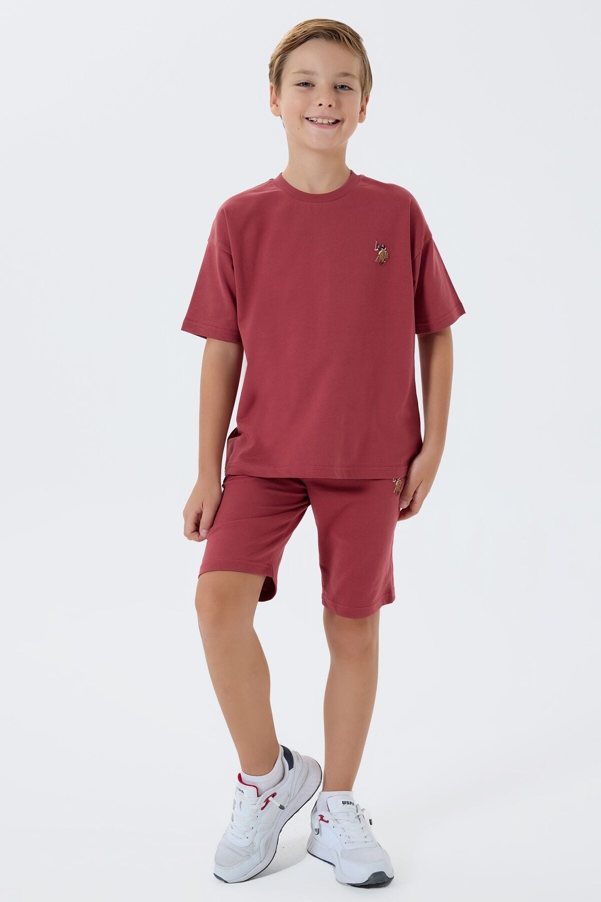U.S. Polo Assn Erkek Çocuk Bordo Bermuda Takım Ürün ikincil görseli
