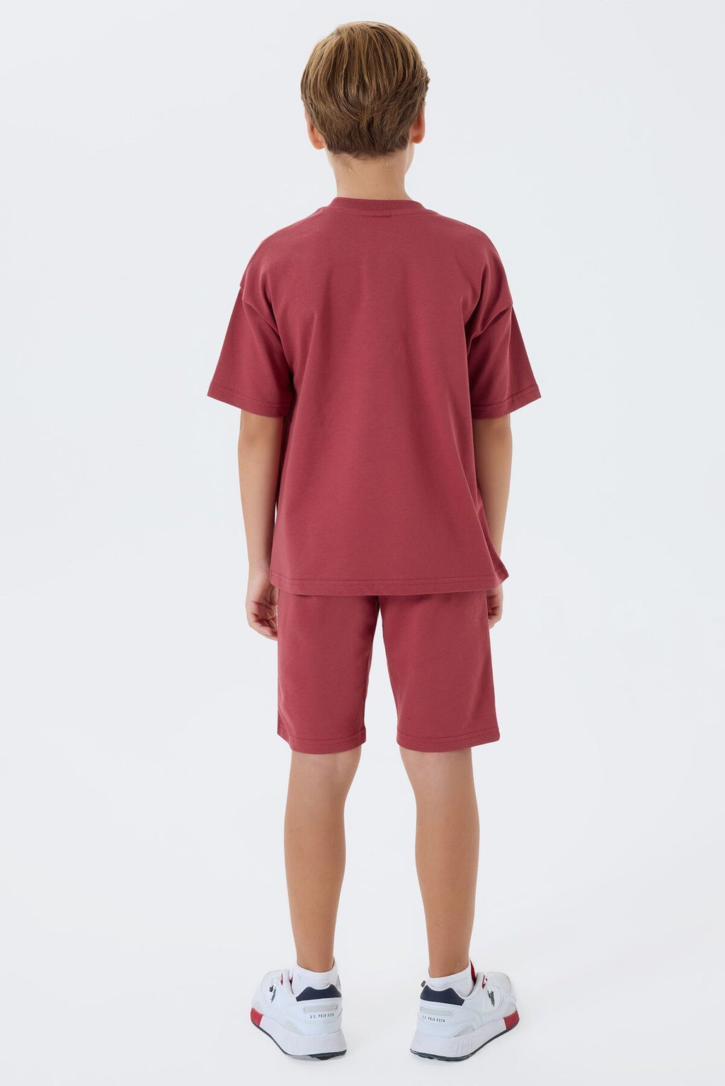 U.S. Polo Assn Erkek Çocuk Bordo Bermuda Takım