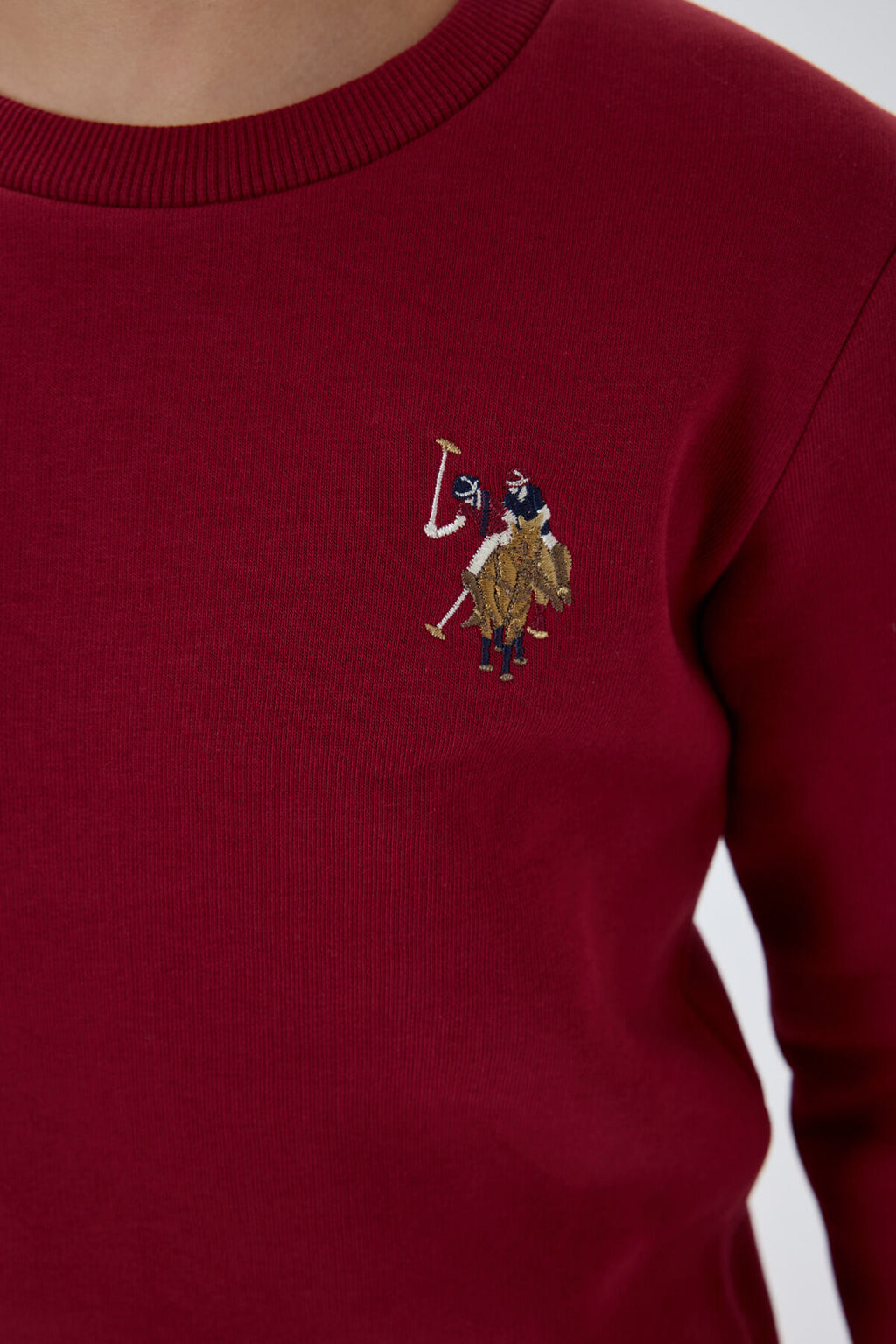U.S. Polo Assn. Erkek Çocuk Bisiklet Yaka Nakışlı Kışlık Regular Fit Bordo Eşofman Takımı US1186-C-V1