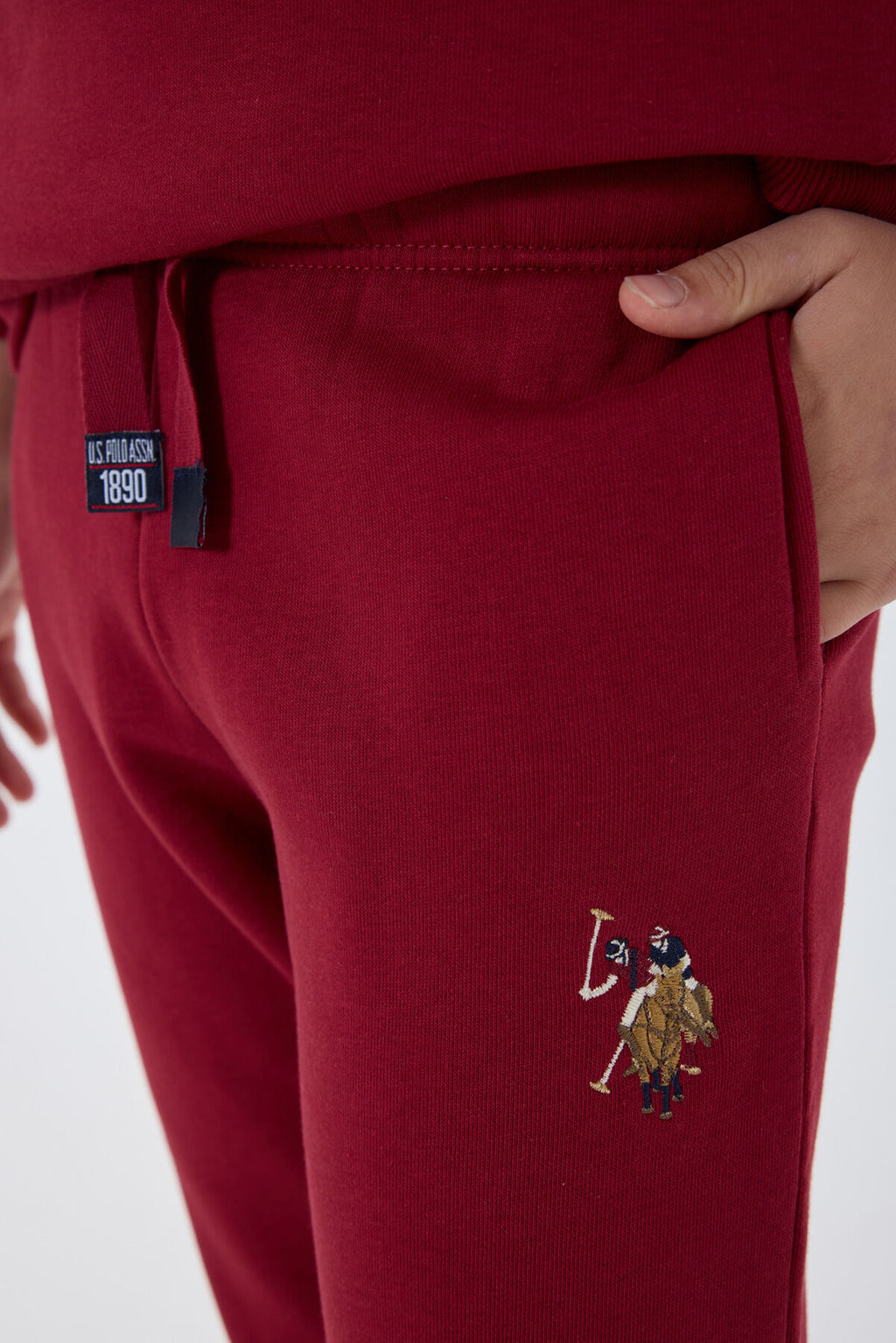 U.S. Polo Assn. Erkek Çocuk Bisiklet Yaka Nakışlı Kışlık Regular Fit Bordo Eşofman Takımı US1186-C-V1