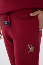 U.S. Polo Assn. Erkek Çocuk Bisiklet Yaka Nakışlı Kışlık Regular Fit Bordo Eşofman Takımı US1186-C-V1