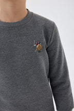 U.S. Polo Assn. Erkek Çocuk Bisiklet Yaka Empirme Baskılı Kışlık Regular Fit Gri Eşofman Takımı US1186-C-V3