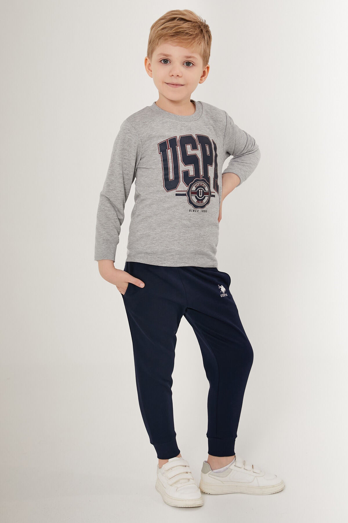 Erkek Çocuk Gri Melanj Pijama Takımı 50285646-vr086