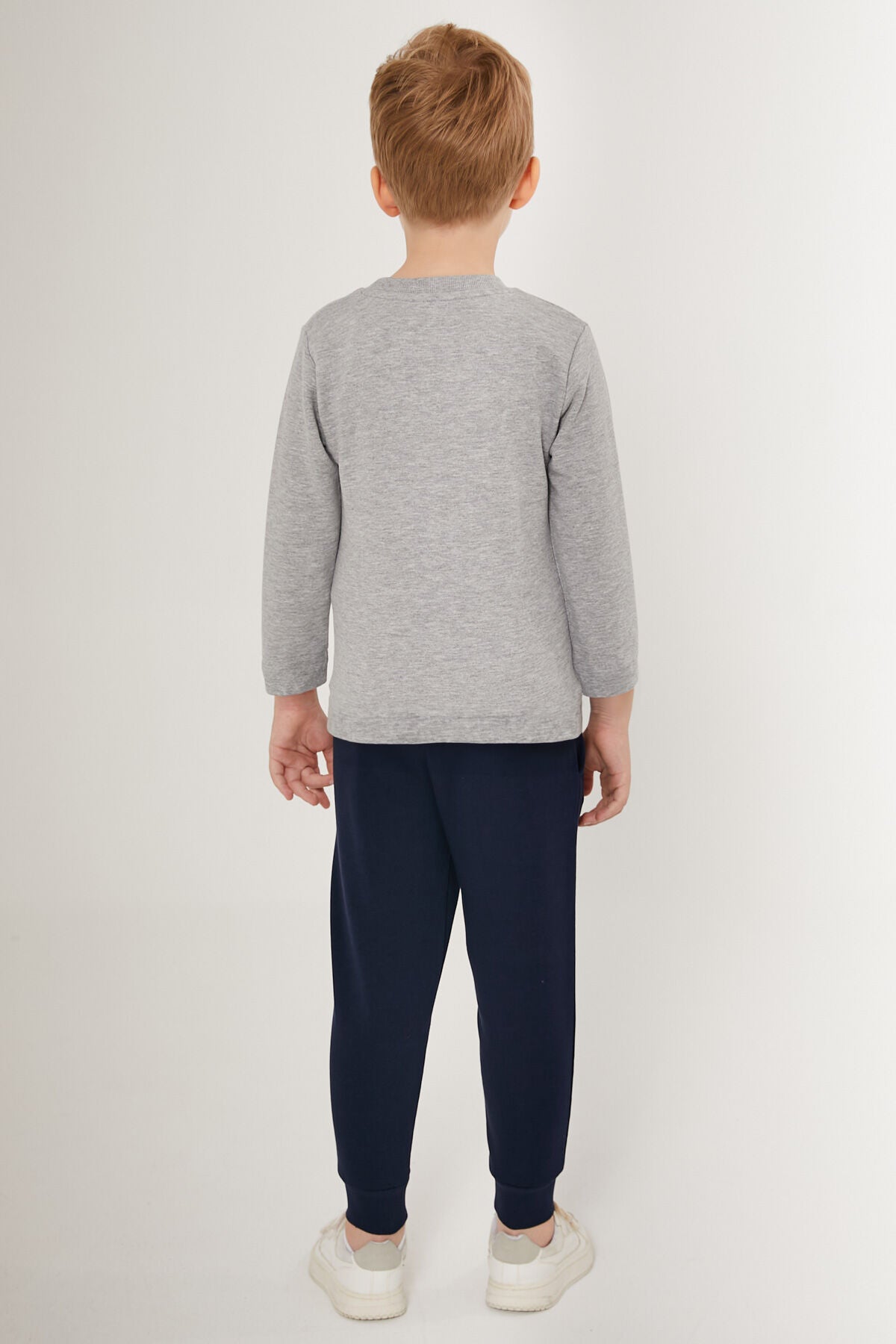 Erkek Çocuk Gri Melanj Pijama Takımı 50285646-vr086
