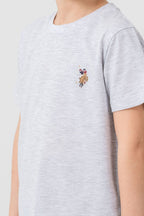 U.S. Polo Assn. Erkek Çocuk Bisiklet Yaka Nakışlı Yazlık Regular Fit Gri Bermuda Takım US2470-C-V4