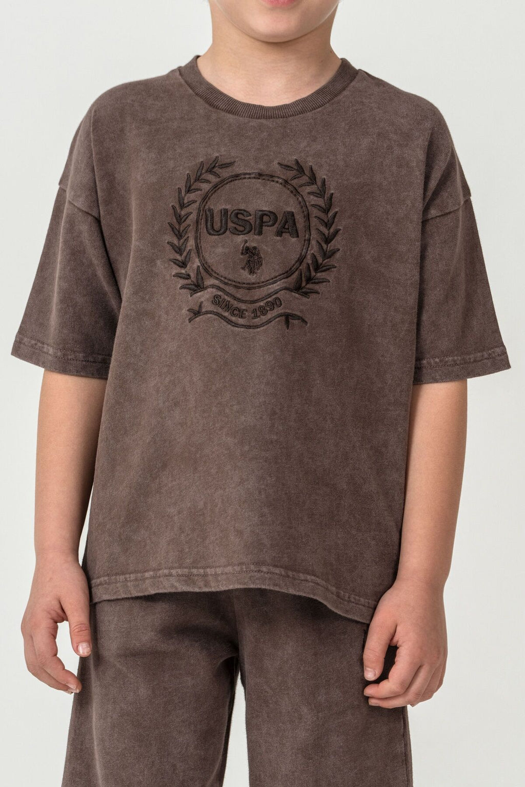 U.S. Polo Assn Erkek Çocuk Kahverengi Bermuda Takım