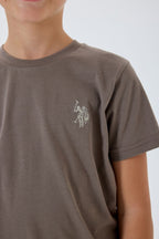 U.S. Polo Assn. Erkek Çocuk Bisiklet Yaka Nakışlı Yazlık Regular Fit Kahverengi Bermuda Takım US2427-C-V1