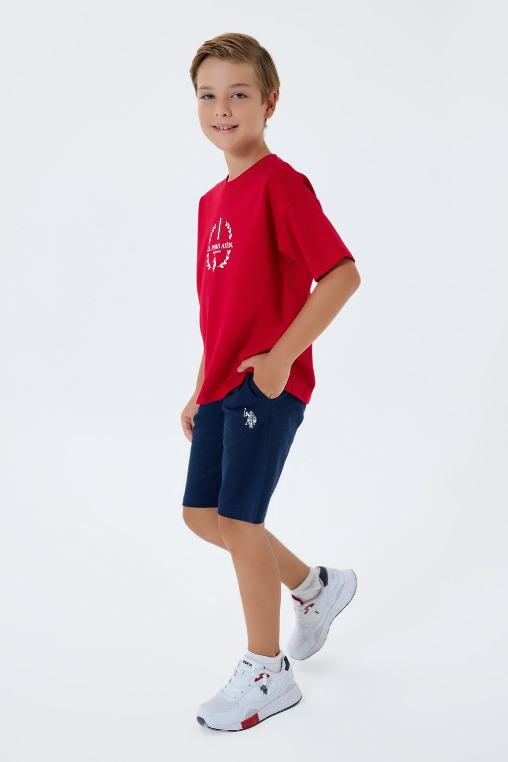 U.S. Polo Assn Erkek Çocuk Kırmızı Bermuda Takım