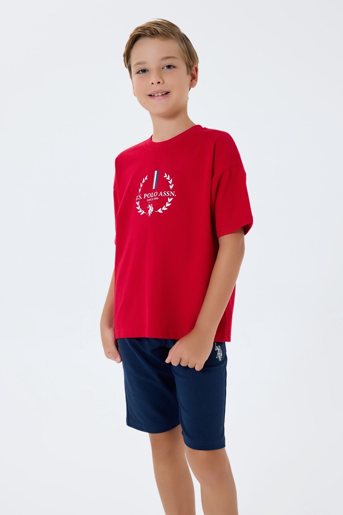 U.S. Polo Assn Erkek Çocuk Kırmızı Bermuda Takım