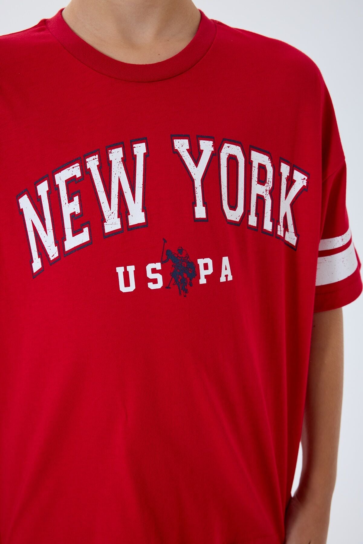U.S. Polo Assn. Erkek Çocuk Bisiklet Yaka Nakışlı Yazlık Regular Fit Kırmızı Bermuda Takım US2415-C-V2