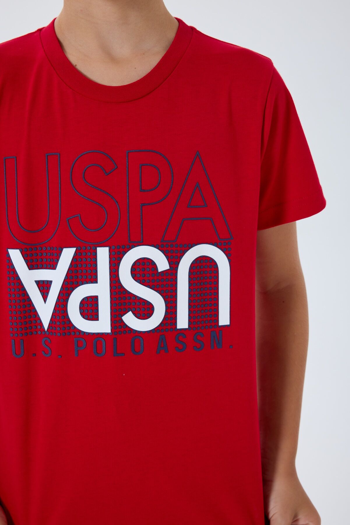 U.S. Polo Assn. Erkek Çocuk Bisiklet Yaka Nakışlı Yazlık Regular Fit Kırmızı Bermuda Takım US2417-C-V2