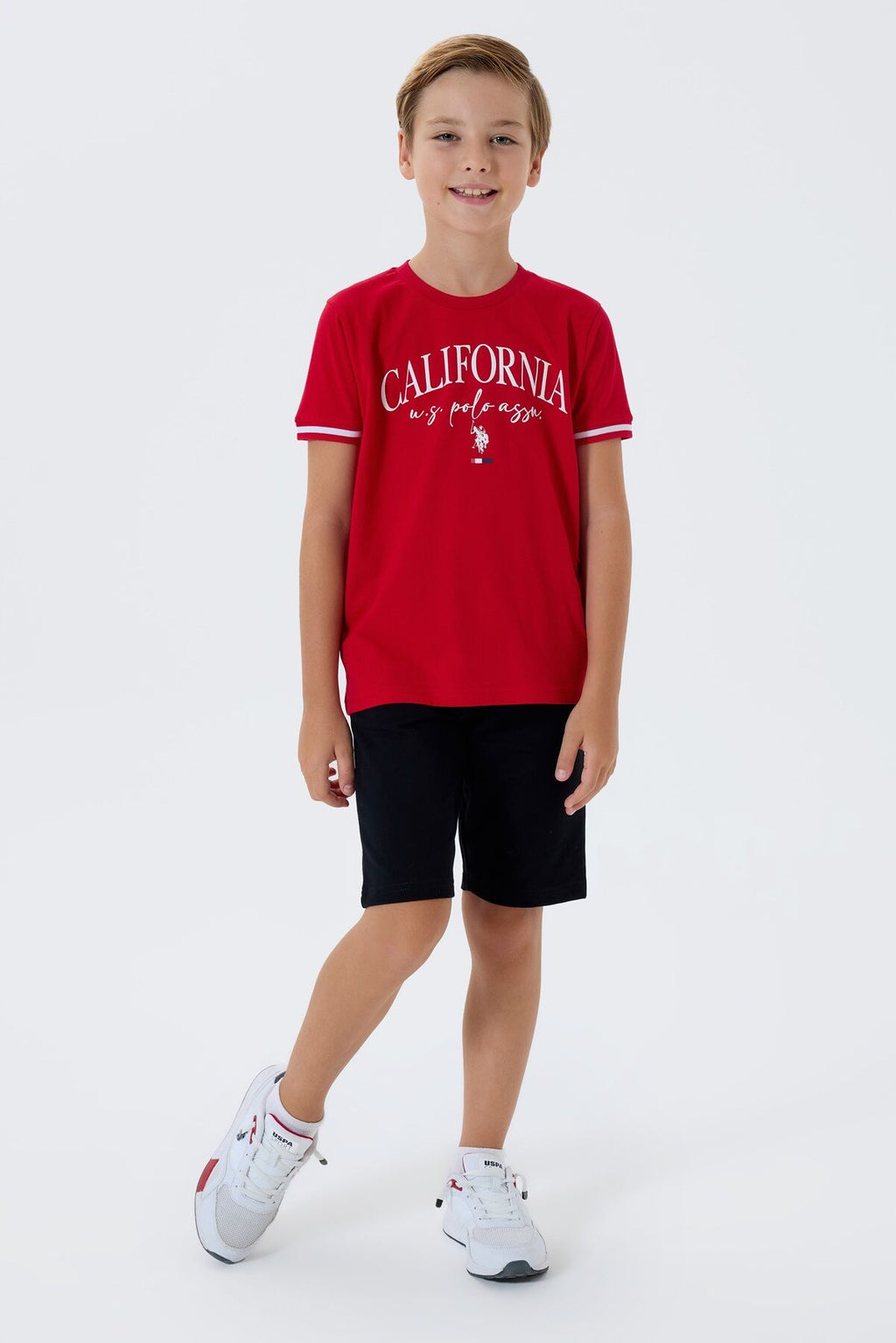 U.S. Polo Assn Erkek Çocuk Kırmızı Bermuda Takım
