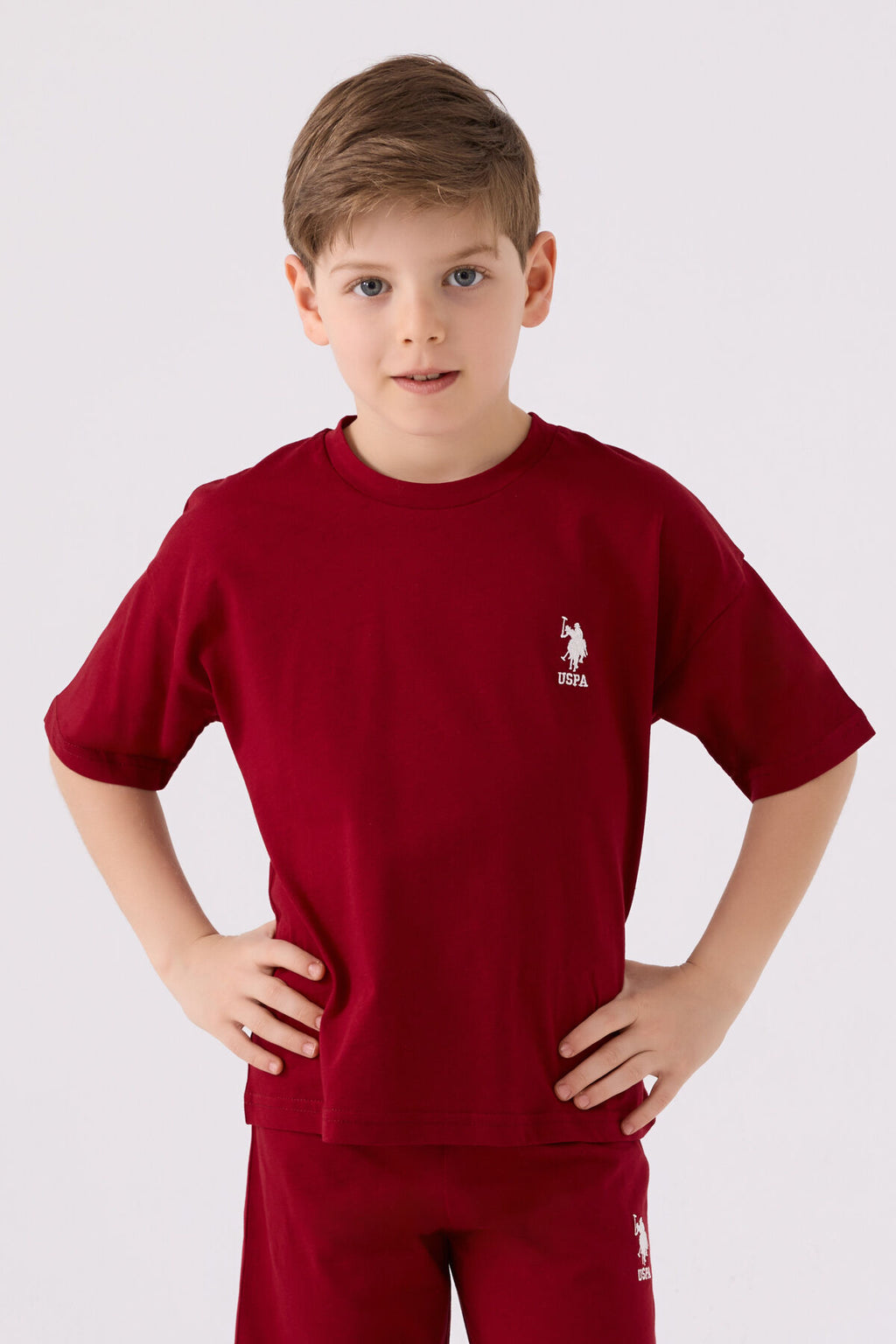 Us Polo Assn Erkek Çocuk Kırmızı Bermuda Takım