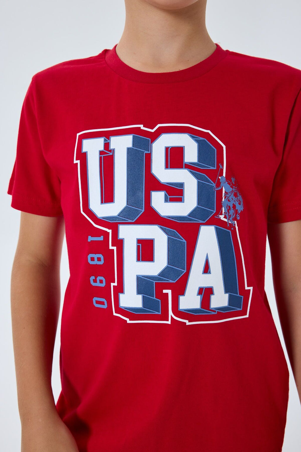 U.S. Polo Assn. Erkek Çocuk Bisiklet Yaka Nakışlı Yazlık Regular Fit Kırmızı Pijama Takımı US2410-C-V2