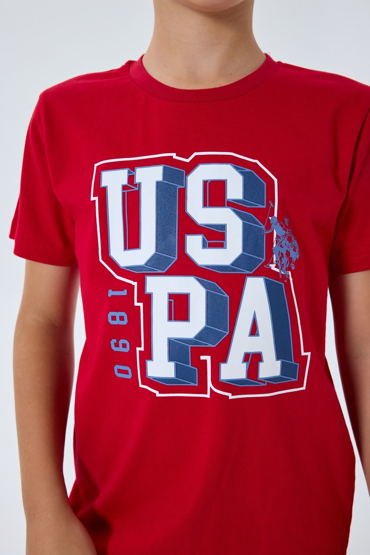 U.S. Polo Assn. Erkek Çocuk Bisiklet Yaka Nakışlı Yazlık Regular Fit Kırmızı Pijama Takımı US2410-C-V2