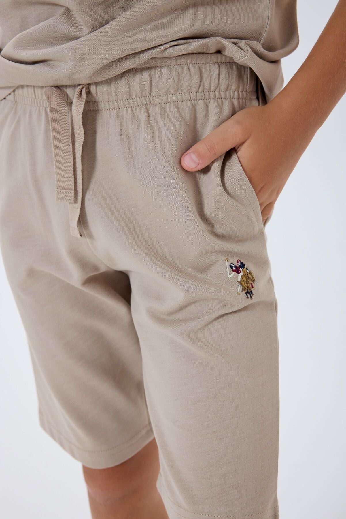 U.S. Polo Assn Erkek Çocuk Krem Bermuda Takım